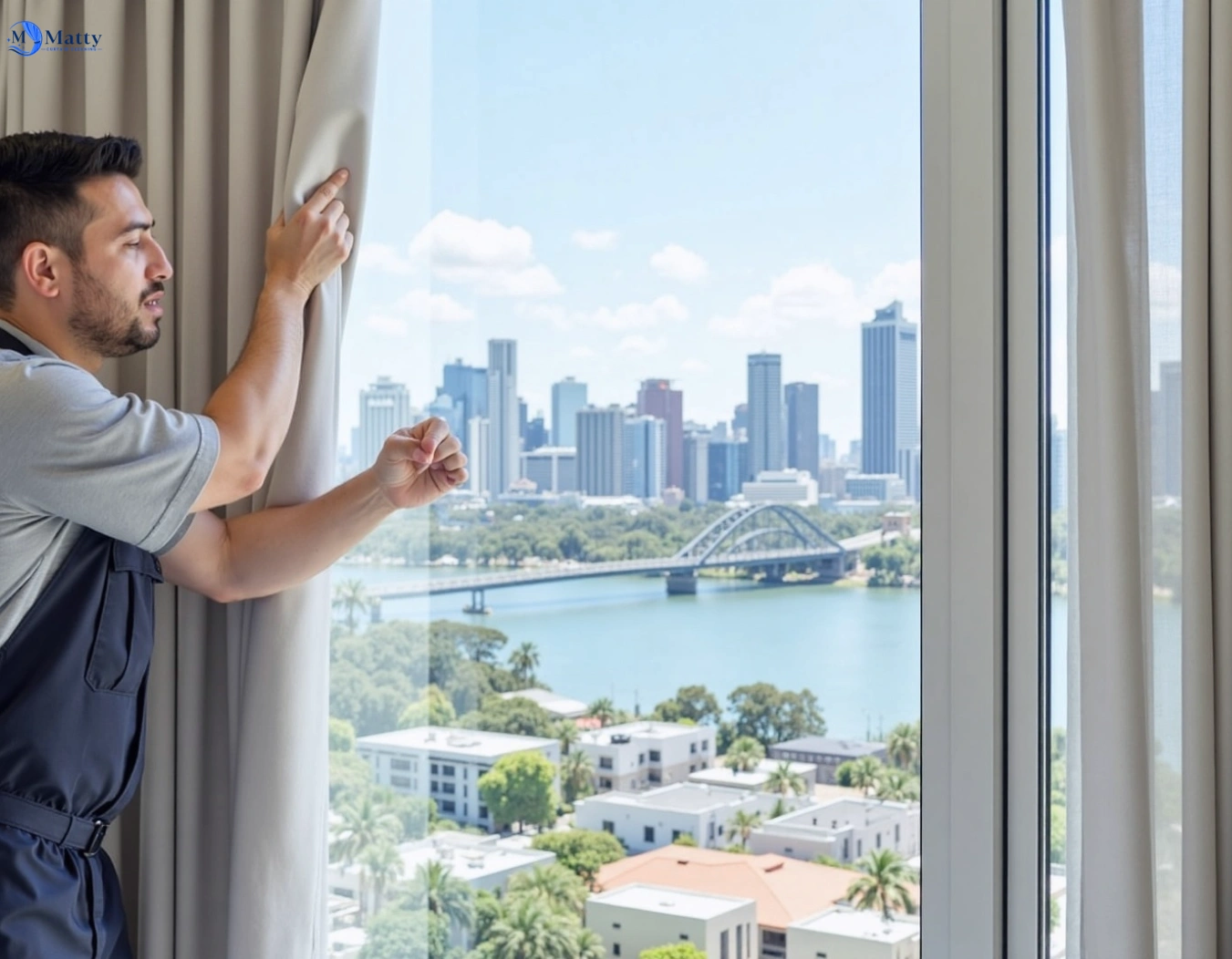 Professional curtain steam cleaning service harrington-park-nsw QLD by Matty Curtain Cleaning