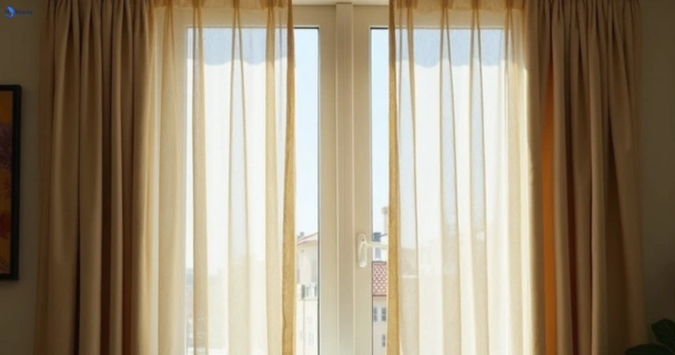 Dull dusty drapes in harrington-park-nsw before professional cleaning
